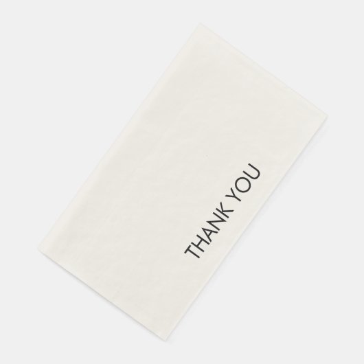 Serviette En Papier Merci texte personnalisable Simple Modèle Ecru (Coin)
