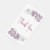 Serviette En Papier Merci Toutes Occasion Baies pourpres Feuilles (Coin)