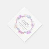 Serviette En Papier Mère Bienheureux perles et plumes boho (Coin)