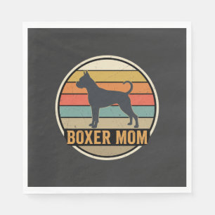 Serviette En Papier Mère Boxer Rétro Coucher de Soleil Chien