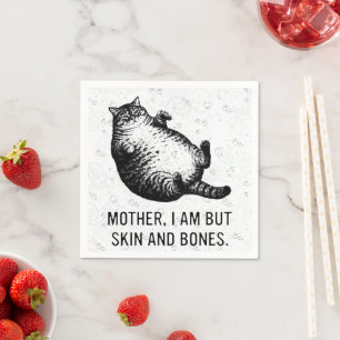 Serviette En Papier Mère de chat, je ne suis que peau et os pour l'ama
