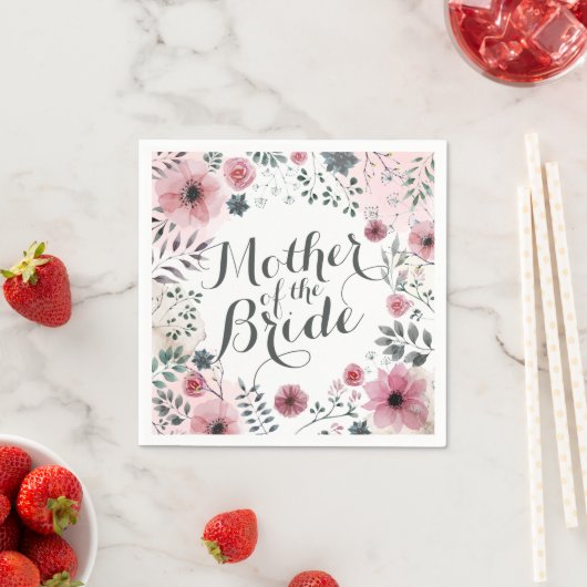 Serviette En Papier Mère de l'aquarelle de mariée | Napkin (En situation)