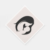 Serviette En Papier Mère et enfant dans les coeurs roses (Coin)
