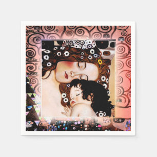 Serviette En Papier Mère et enfant par Gustav Klimt Collage