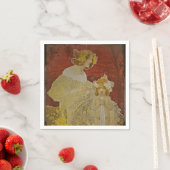 Serviette En Papier Mère et fille avec fleurs (En situation)