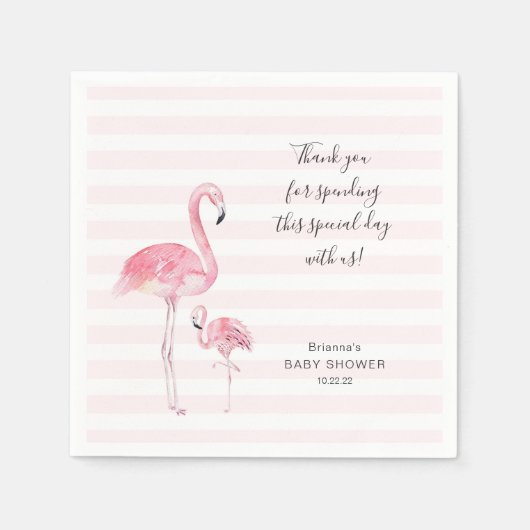 Serviette En Papier Mère et fille baby shower flamingo serviette (Devant)