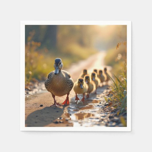 Serviette En Papier Mère Mallard Canard Avec Collier (Devant)
