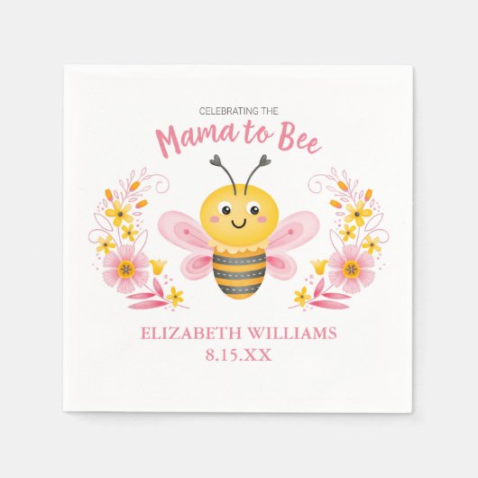 Serviette En Papier Mère mignonne à Baby shower serviettes (Devant)