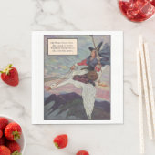 Serviette En Papier Mère Oie des années 1920 chevauchant sa gigantesqu (En situation)