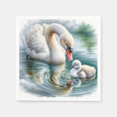 Serviette En Papier Mère Swan Avec Cygnet (Devant)