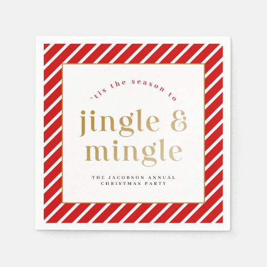Serviette En Papier MERI Festive Jingle Mingle Noël Party (Devant)