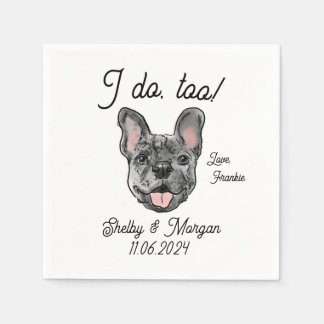 Serviette En Papier Merle French Bulldog Mariage Cocktail Napkin