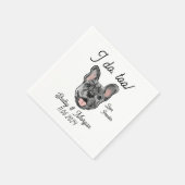 Serviette En Papier Merle French Bulldog Mariage Cocktail Napkin (Coin)