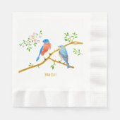 Serviette En Papier Merlesbleus à ventre blanc (Devant)