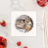 SERVIETTE EN PAPIER MERLIN FALCON OISEAU DE PREY (En situation)
