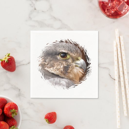 SERVIETTE EN PAPIER MERLIN FALCON OISEAU DE PREY (En situation)