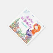 Serviette En Papier Mermaid 1er anniversaire fêté près de la mer (Coin)