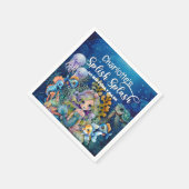 Serviette En Papier Mermaid 1er fête d'anniversaire (Coin)