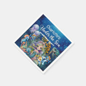 Serviette En Papier Mermaid 1er fête d'anniversaire (Coin)