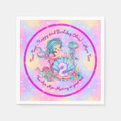 Serviette En Papier Mermaid 2e anniversaire Modifier Modifier le texte (Devant)