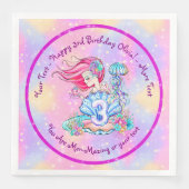 Serviette En Papier Mermaid 3e anniversaire Modifier Modifier Modifier (Devant)