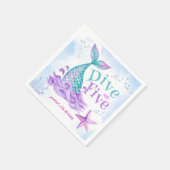 Serviette En Papier Mermaid 5e anniversaire Plongée dans cinq papiers (Coin)