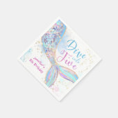 Serviette En Papier Mermaid 5e anniversaire Plongée violette en cinq p (Coin)