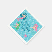 Serviette En Papier Mermaid Anniversaire Custom Ocean Party (Coin)