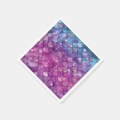 Serviette En Papier Mermaid Anniversaire violet rose (Coin)