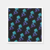Serviette En Papier Mermaid aqua bleu ombre motif noir (Devant)