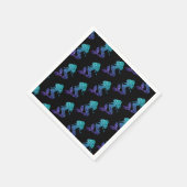 Serviette En Papier Mermaid aqua bleu ombre motif noir (Coin)