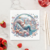 Serviette En Papier Mermaid Christening (En situation)