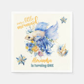 Serviette En Papier Mermaid magique 1er anniversaire (Devant)