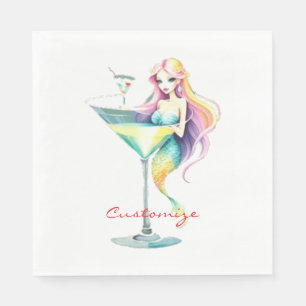 Serviette En Papier Mermaid Martini Girl Thunder_Cove