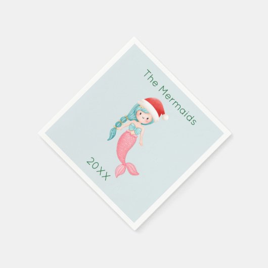 Serviette En Papier Mermaid Père Noël Noël (Coin)