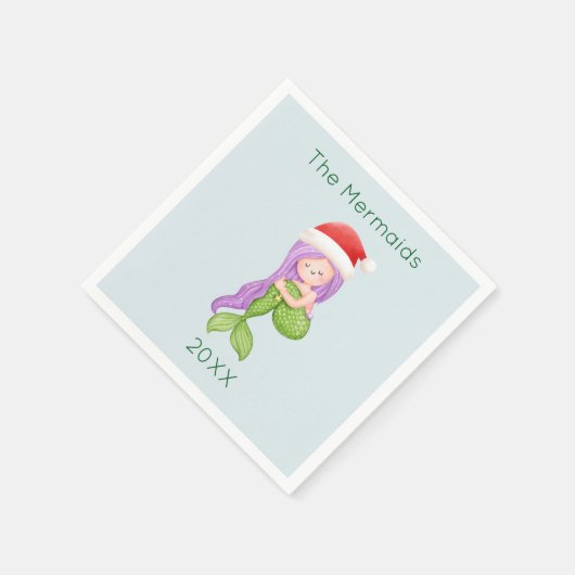 Serviette En Papier Mermaid Père Noël Noël (Coin)