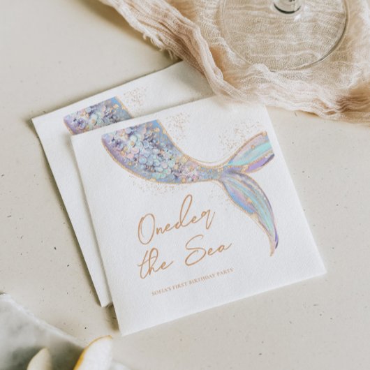 Serviette En Papier Mermaid Queue 1er anniversaire