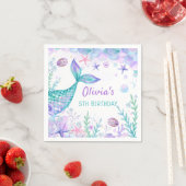 Serviette En Papier Mermaid Queue Anniversaire (En situation)