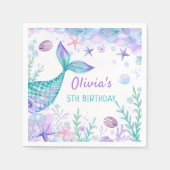 Serviette En Papier Mermaid Queue Anniversaire (Devant)