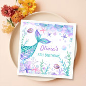 Serviette En Papier Mermaid Queue Anniversaire