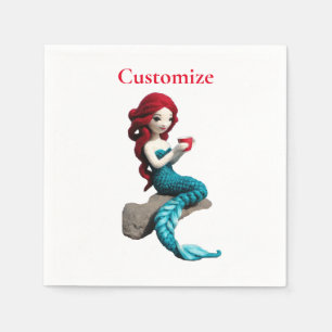 Serviette En Papier Mermaid Relaxant Avec Boisson Thunder_Cove