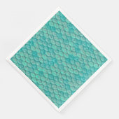 Serviette En Papier Mermaid Sea Green Scales Papier Napkin (Coin)