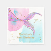 Serviette En Papier Mermaid Splish Pool Party Fille Anniversaire (Devant)