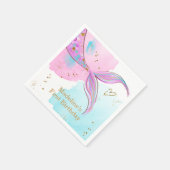 Serviette En Papier Mermaid Splish Pool Party Fille Anniversaire (Coin)