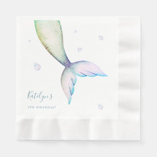 Serviette En Papier Mermaid Tail fête d'anniversaire (Devant)