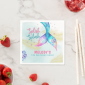 Serviette En Papier Mermaid Tail Glitter Splish Splash birthday (En situation)