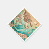 Serviette En Papier Mermaid thème fête serviettes personnalisées (Coin)