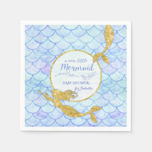 Serviette En Papier Mermaides Mignonnes Écailles de Poisson Faux Paill