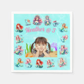 Serviette En Papier Mermaids Under the Sea Photo Party Anniversaire de (Devant)