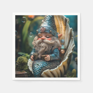 Serviette En Papier Merman génoise Figurine en coquillage - sous